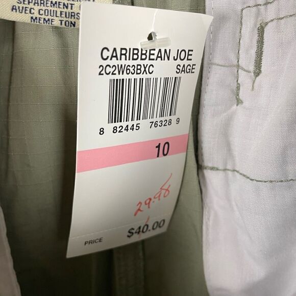 NWT Caribbean Joe Cropped Cargo Pants Size 10 - Picture 7 of 7